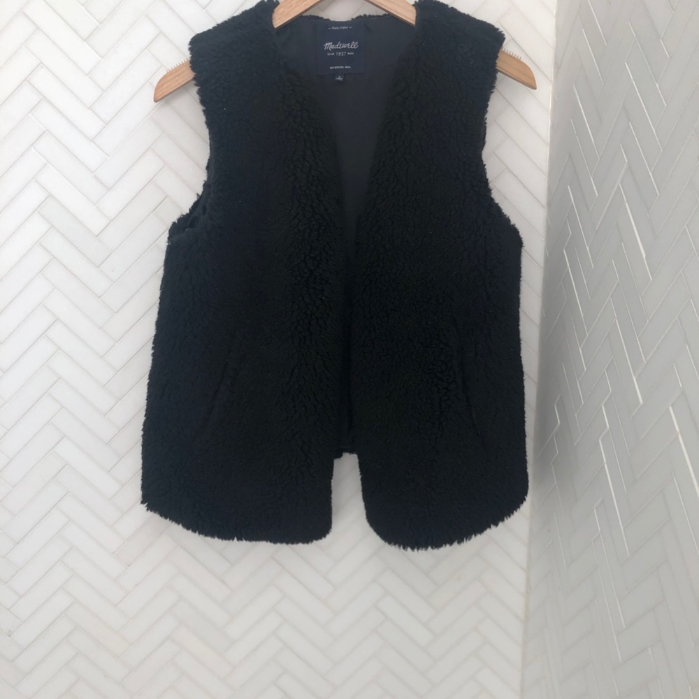 Madewell Faux Sherling Vest E1562 Black Small
